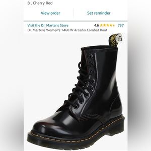 Dr. Martens Women's 1460 W Arcadia Combat Boot - Dark Cherry - 8